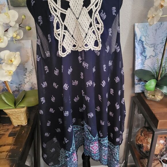 Navy Cardigan bathing suit coverup- L/XL - Picture 4 of 8